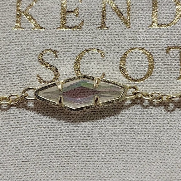 Kendra Scott rose Gold plated Debra Choker adjustable Necklace iridescent stones - Picture 5 of 11